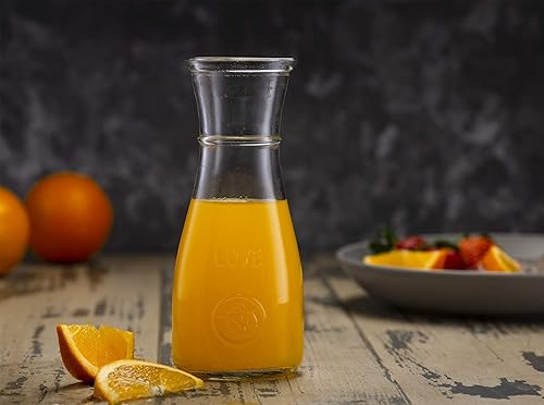 Miniatura 4 de Jarra de cristal de 16.9 fl oz, jarra de bebida Love y elegante decantador de vino, cuello estrecho para un fácil agarre, boca ancha para vertido