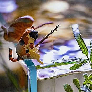 Amazon.co.jp: 釣り猫 12個、釣り フィギュア 樹脂、猫 釣り竿