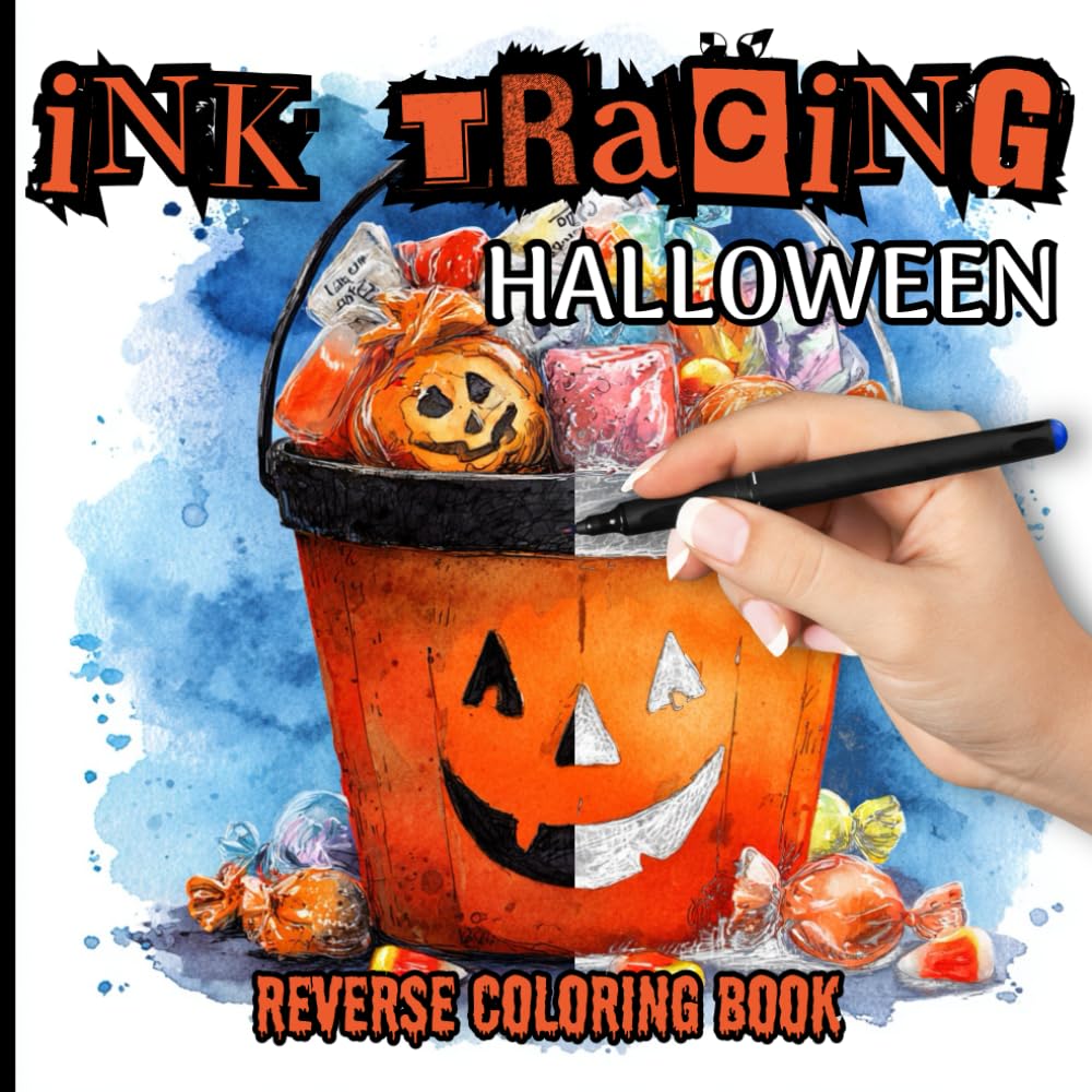Ink Tracing Halloween: 35 Fun and Spooky Scenes to Trace with a Black Pen – Pumpkins, Ghosts, Witches, and More!