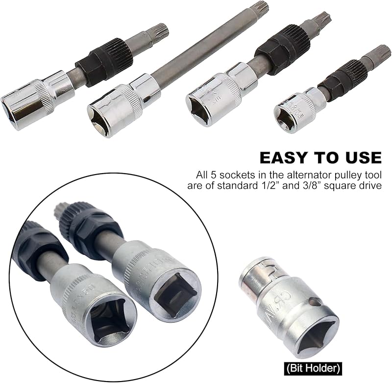 FreeTec 18 Részes Generátor Szabadonfutó Szerszámkészlet 1/2 Colos Hajtással VW Ford Audi Fiat Autókhoz 33 Fogas Dugókulcs