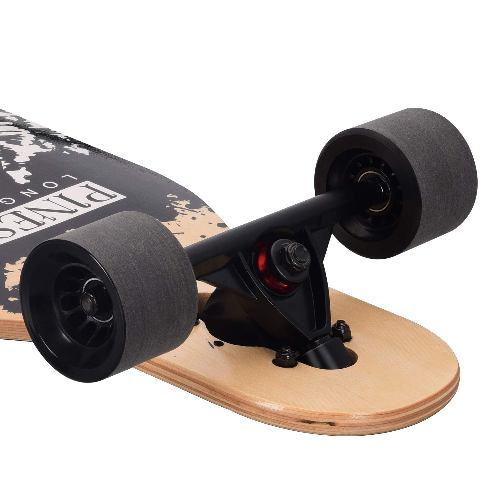 Monopatín completo de 41 pulgadas Longboard Cruiser para crucero, tallar estilo libre y descenso con T-Tool(Tiger)