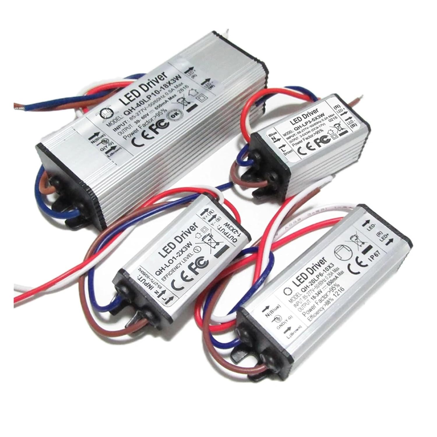 5 Pieces 3W-60W high Power LED Driver 600mA Constant Current AC85-277V 1-2x3W 3-4x3W 3-10x3W 10-18x3W 18-30x3W Lighting Transformer(W-1-2x3W-DC2-7V)