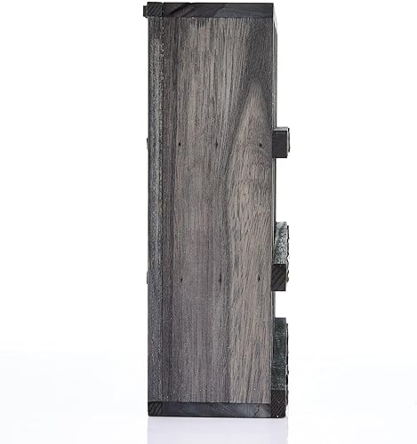 Miniatura 6 de Estante de exhibición Crystal Rock + cúmulo azul celestite - Caja de sombra gris montada en la pared para colecciones. Decoración de boticario