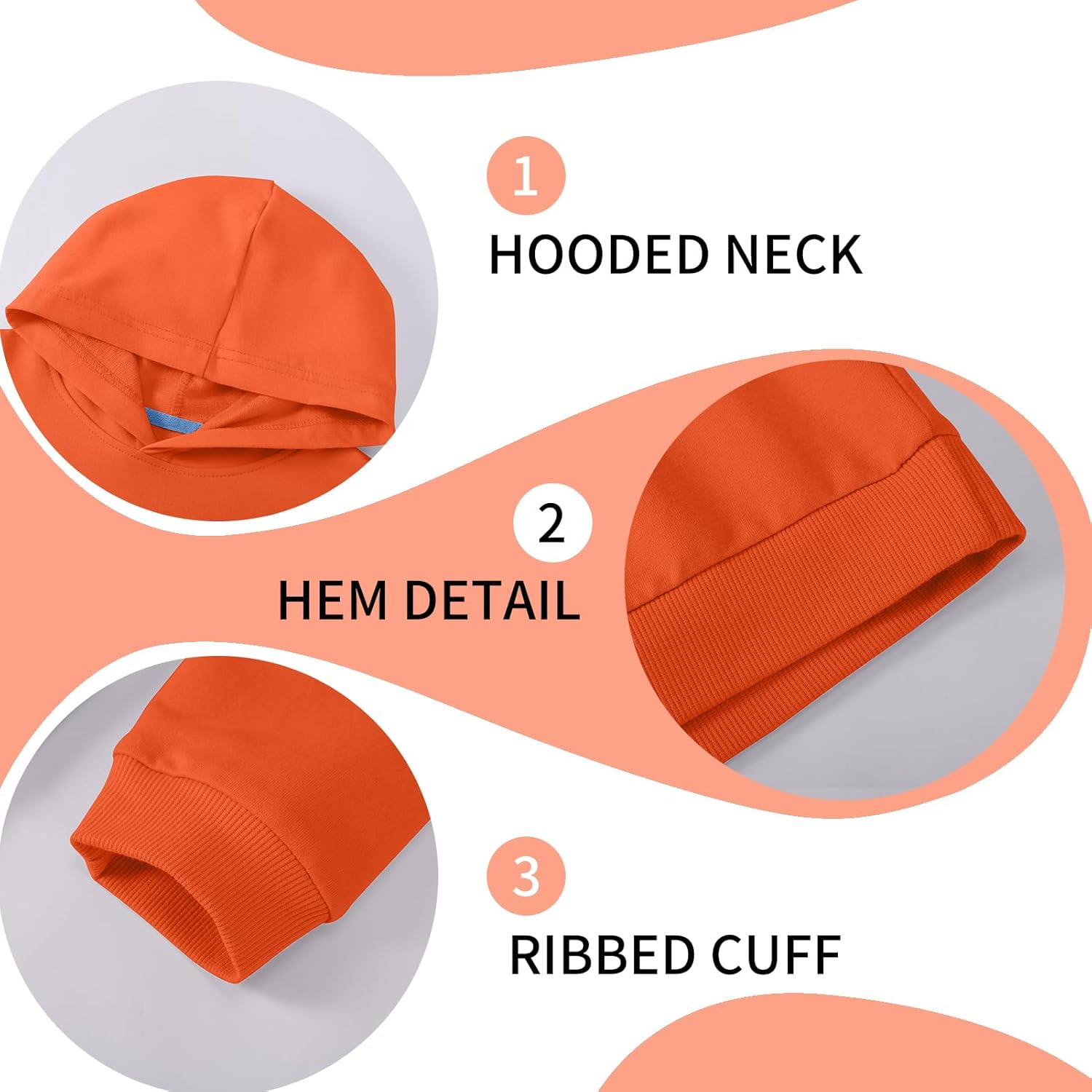 Cotton Kids Hoodie Light Weight Sweatshirt (Thin) Long Sleeve Boys Girls Fall Spring Pullover Clothes for Toddlers - Image 5