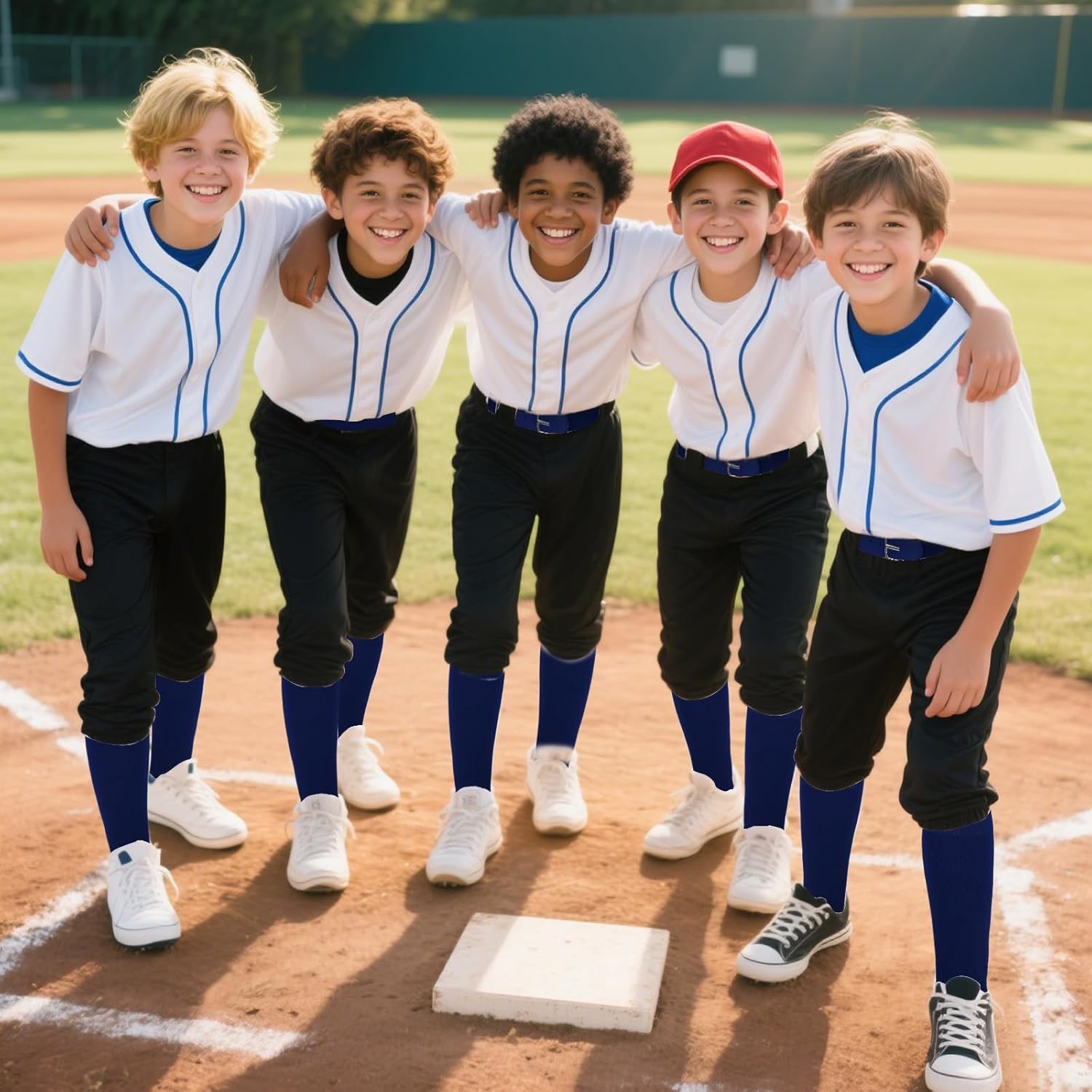 Baseball Socks and Belt Combo Set Softball Football Socks and Elastic Waist Belt for Youth Adult - Image 6