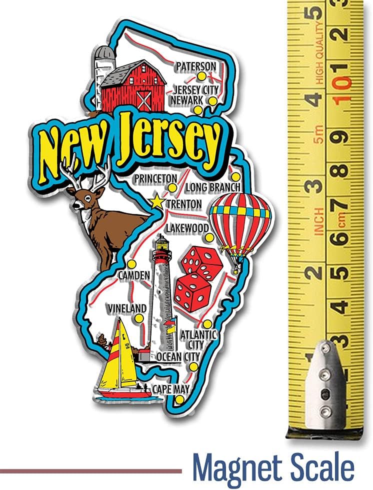 New Jersey Six-Piece State Magnet Set by Classic Magnets, Includes 6 Unique Designs, Collectible 3D Rubber Vintage-Style Souvenirs and Gifts Made in the USA image 4