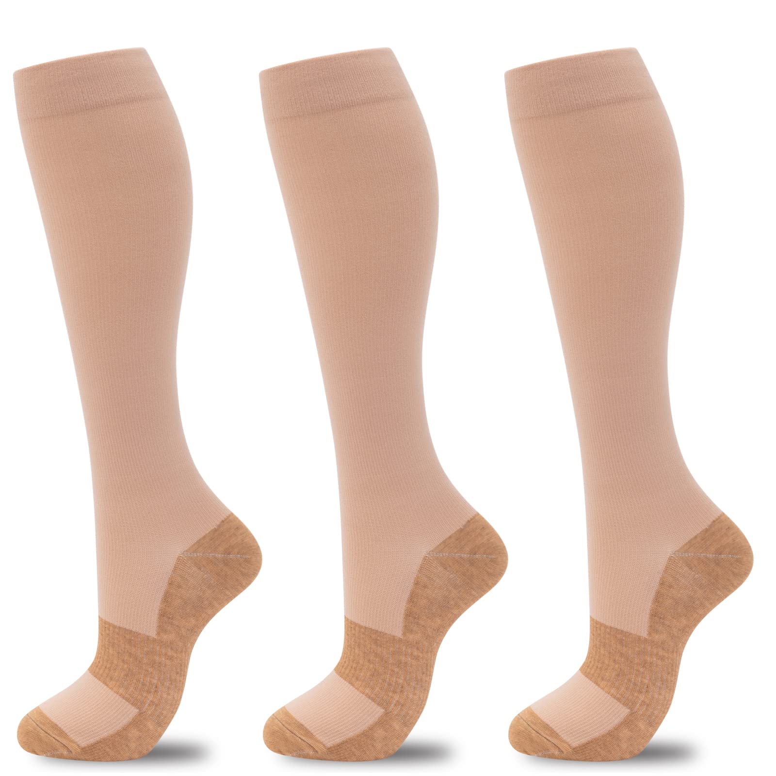 fenglaoda Compression Socks for Women Men 3 Pairs Graduated Compression Support Circulation Socks for Nurses