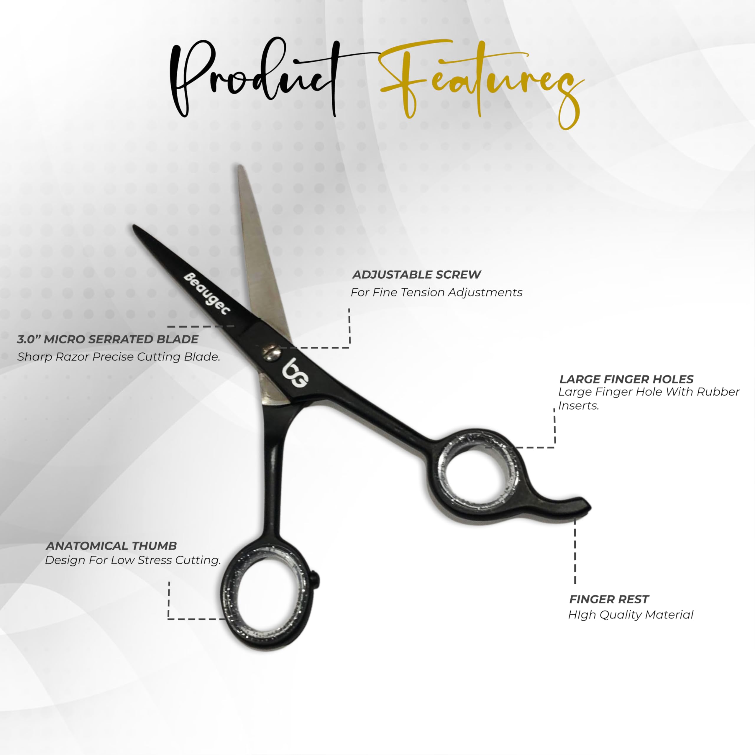 Professional Hair Cutting Scissors 6.5 Inch, Stainless Steel Barber Shears for Salon & Home Use - Image 2