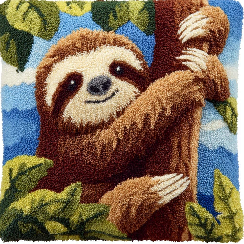 AxiangziK DIY Latch Hook Pillow Kit,Sloth