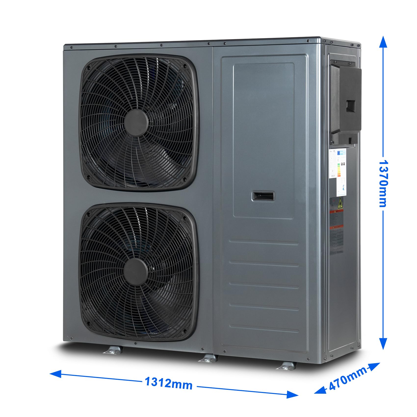 Smad Pompa di Calore 16kW, R290 A+++, COP 5.11, Acqua Calda, Raffreddamento, Riscaldamento, Monoblocco, Sistemi Wifi, Antigelo, Modalità Silenziosa, Riscaldamento Elettrico