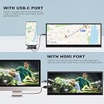12.3 Inch Secondary Monitor, IPS Stretched Bar LCD Travel Display 1920 * 720 HDMI USBC, Mini Portable Monitor Metal Material for Laptop Computer Windows Aida64 GPU CPU RAM Monitoring,Built-in Speaker