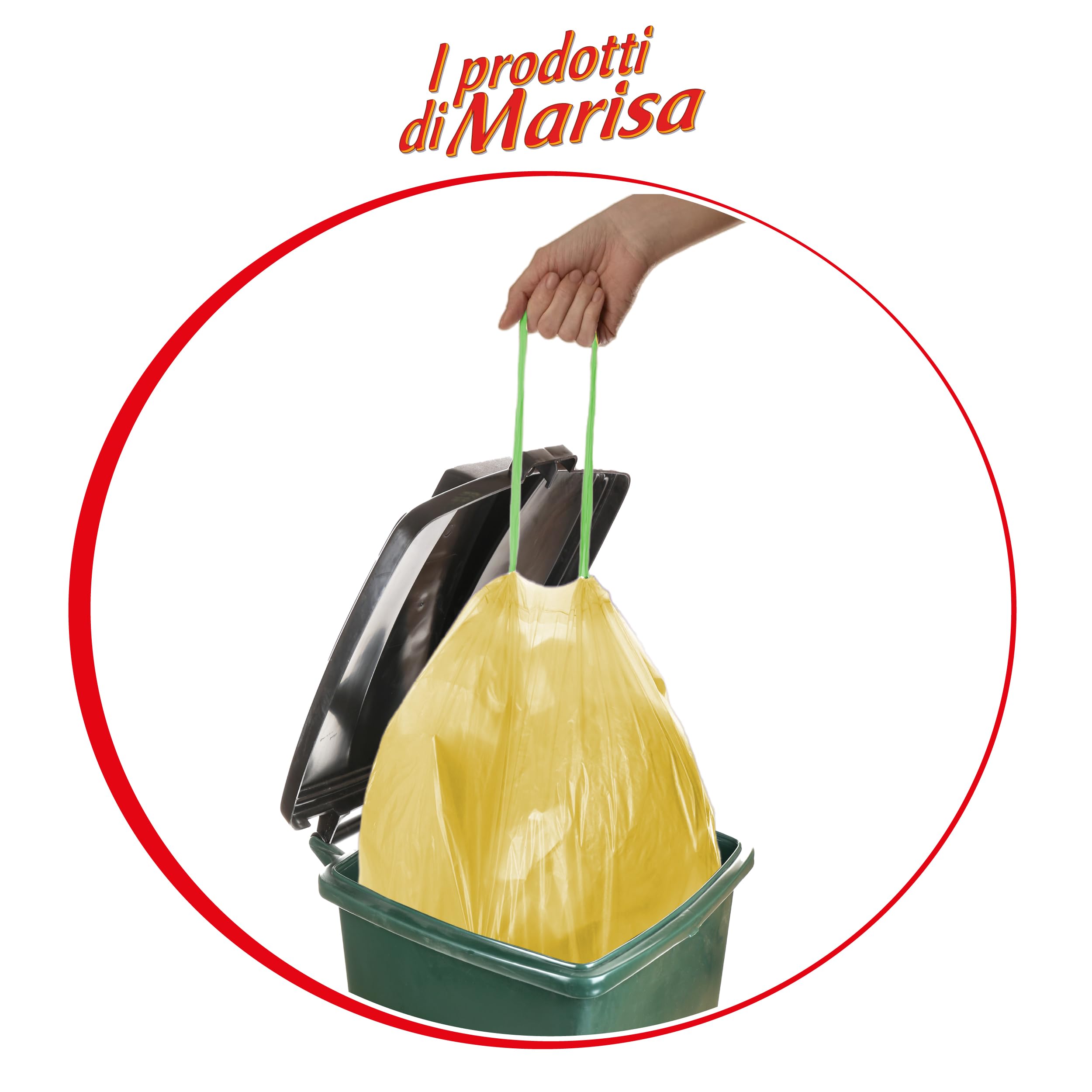CSC - Bolsas de basura de 40 l con asa, 360 unidades, 55 x 65 cm, para cubos de basura de cocina, bolsas de basura para recogida separada, resistentes a desgarros y a prueba de líquidos, 24 rollos