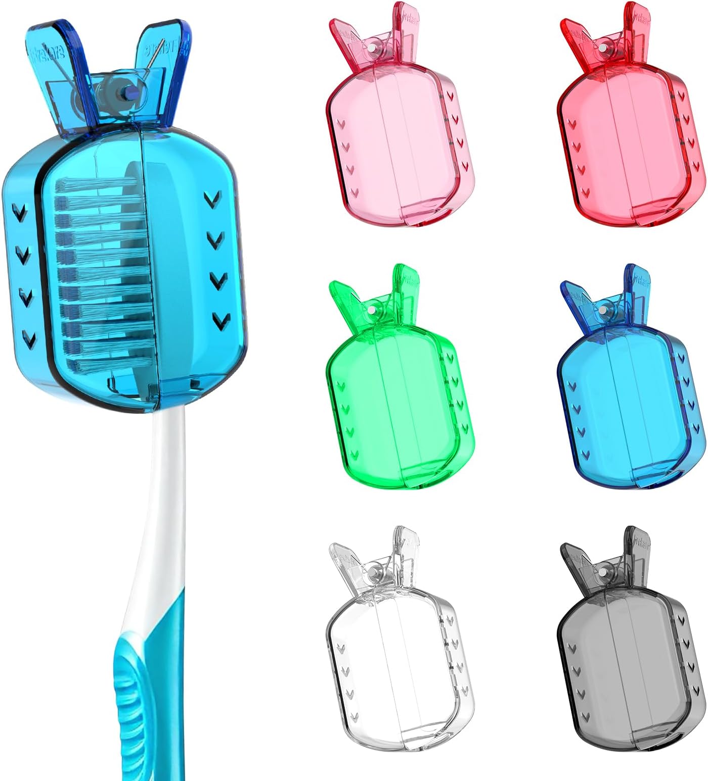 Toothbrush Head Covers Caps, Toothbrush Protector Brush Pod Case, Protective Plastic Clip for Household Travel Bathroom