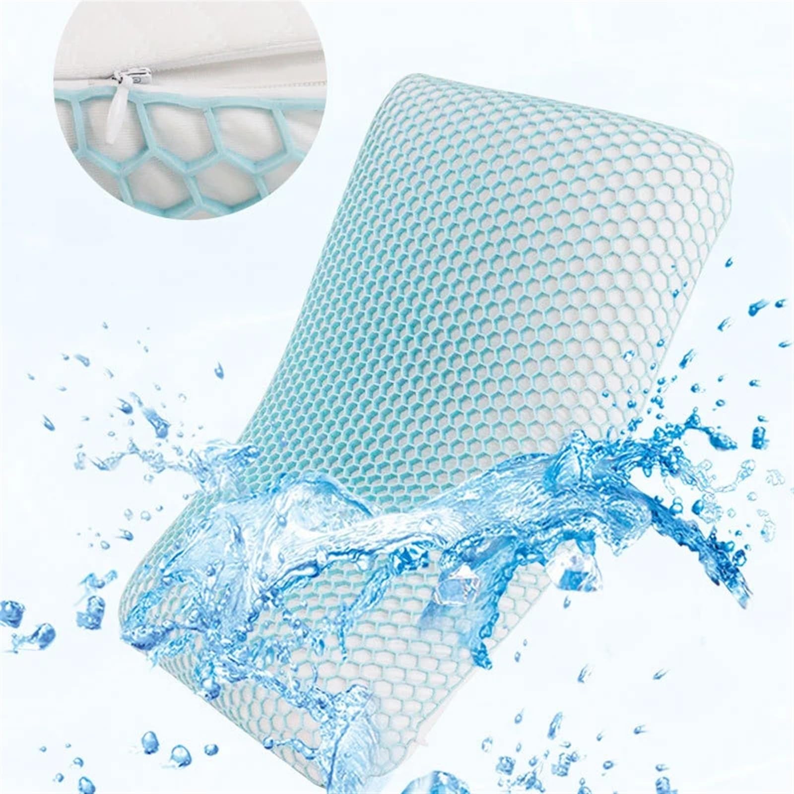 Poduszka z pianki memory | Wielokolorowa poduszka do spania 60x40x14cm(Blue)