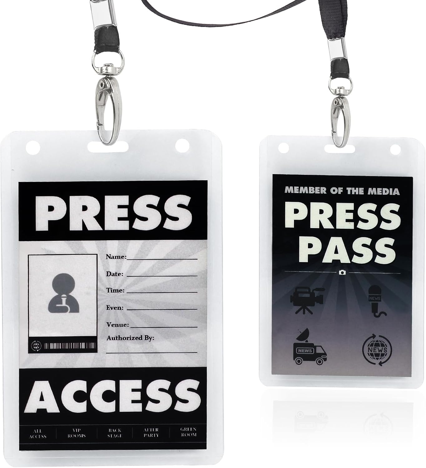 Yewong Kids Journalist News Reporter Costume Accessories Set Press Pass Microphone Prop Costume Glasses for Career Day Party (Set A)