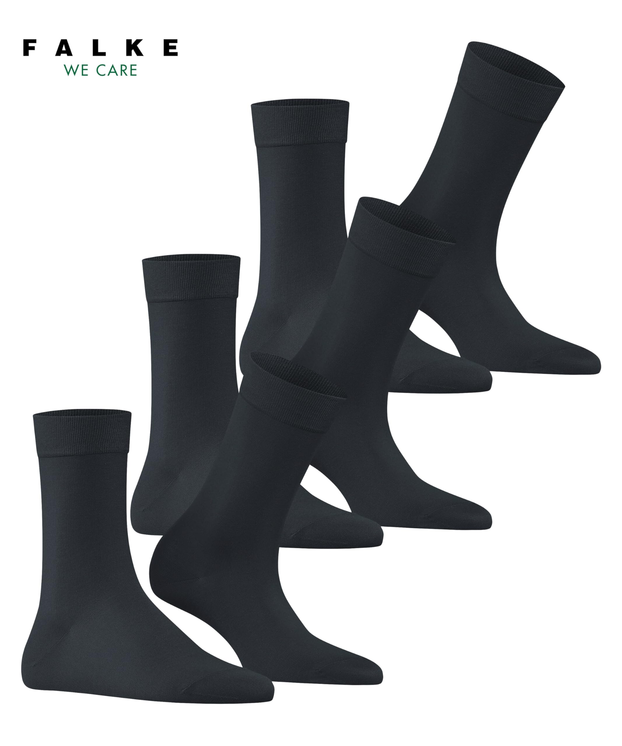 FALKE Kobiety Skarpety Cotton Touch Multipack W So bawełna jednokolorowe 3 Pak, Szary Graphite 3146, 39-42