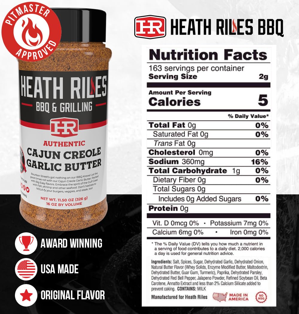 Heath Riles Cajun Seasoning Rub, Cajun-Creole, Louisiana Inspired Cajun Spice & Heat, Champion Pitmaster Recipe, 11.5 oz - Image 2