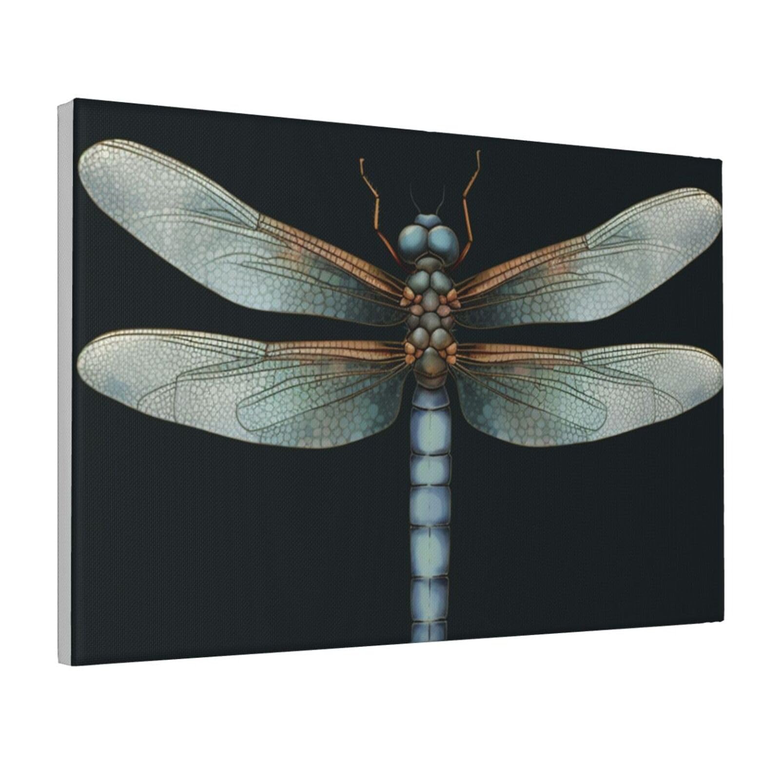 Framed Wall Art for Living Room Art Work, Dragonfly Picture Prints Modern Office Wall Paintings Poster Aesthetic Wall Decorations for Home Decor Ready To Hang 12"x18"