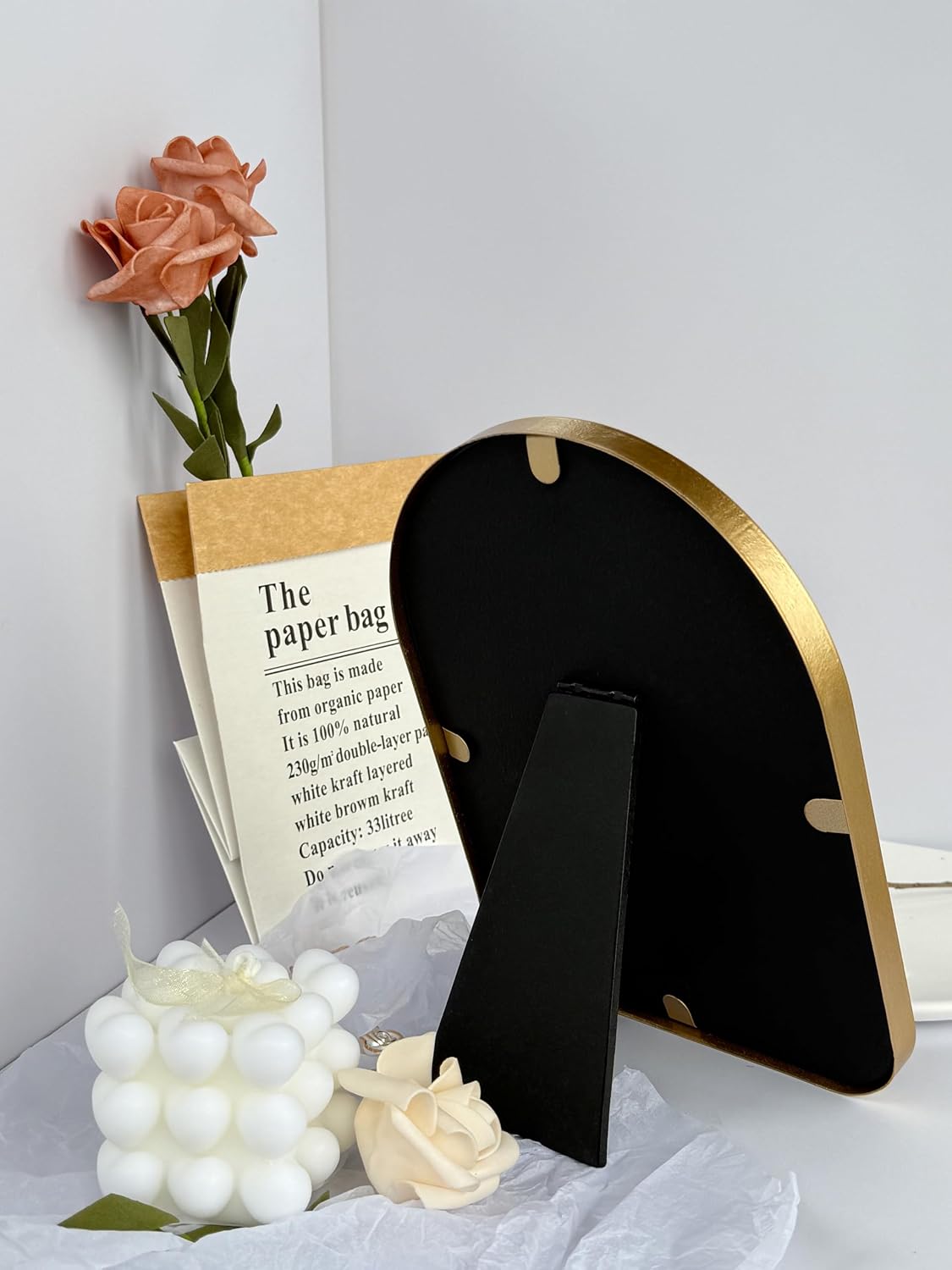 Table Mirror,Home Mirror,Small Mirrors,School Locker, Bathroom,9.5x7.5 Inches(A Gold)