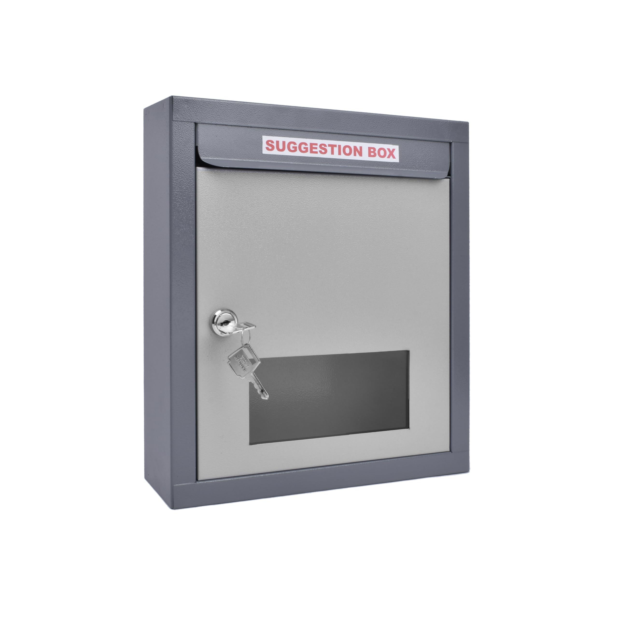 Plantex All in 1 Multipurpose Letter Box/Suggestion Box/Complaint Box/Donation Box with Lock Table Top or Wall Mount (Grey)