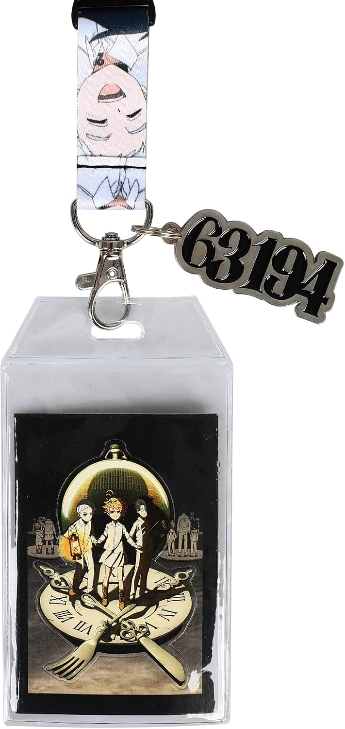 Bioworld The Promised Neverland Lanyard with Clear ID Sleeve and Keychain