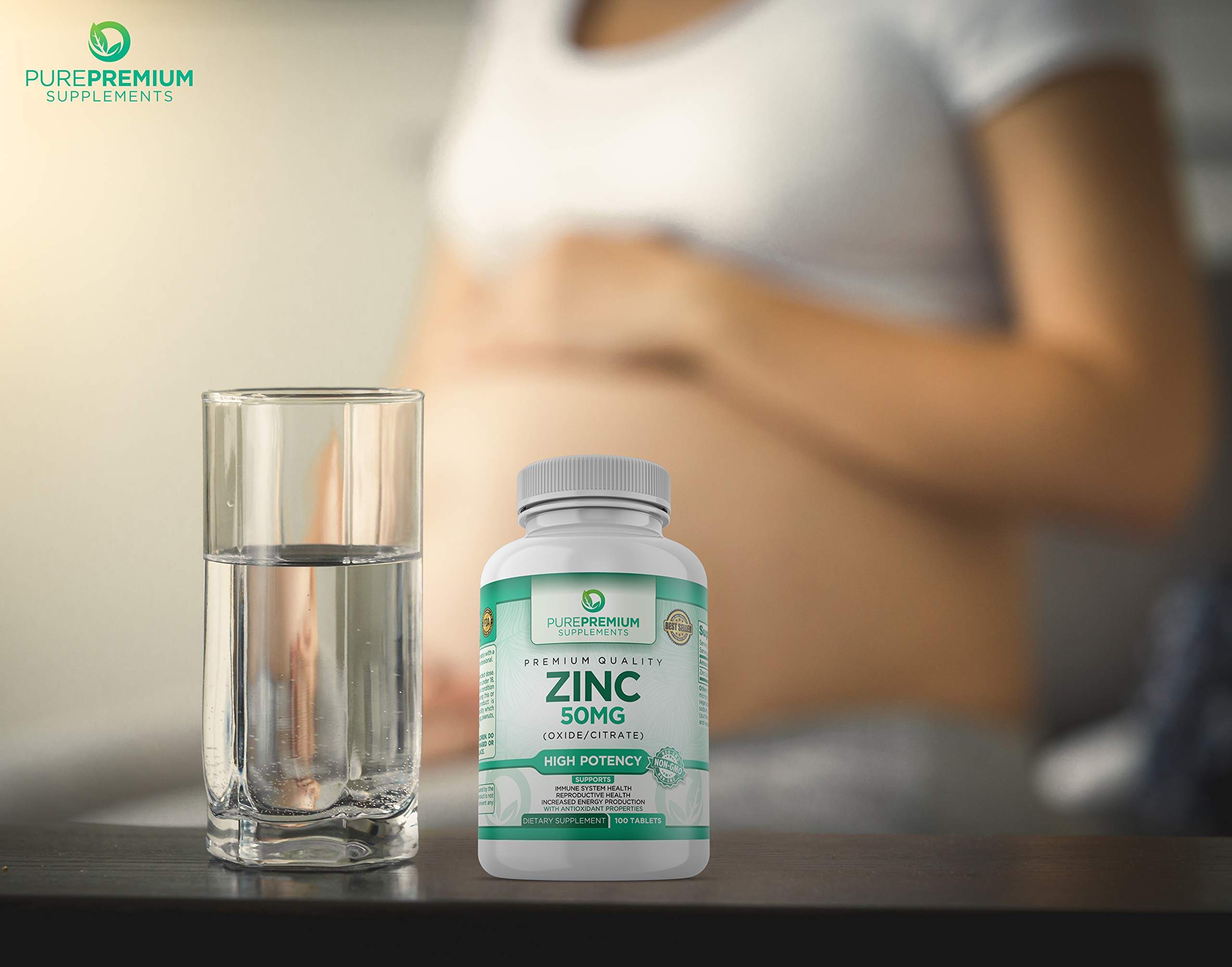 Buy PurePremium Zinc Supplement, Antioxidant, Zinc Oxide/Citrate, Non