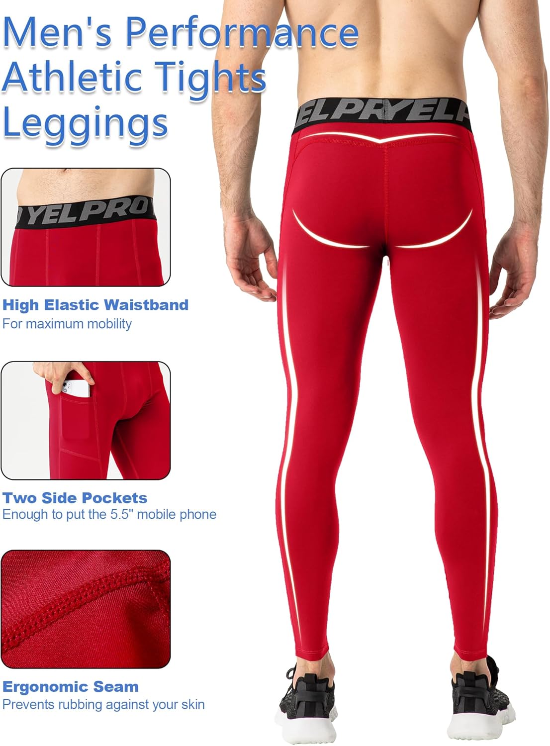 SPVISE Compression Pants Men Leggings for Sports Gym Cool Dry Athletic Tights Base Layer for Running Football Basketball Yoga - Image 4