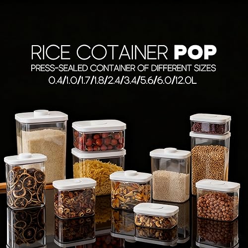 Miniatura 8 de Dispensador de arroz de 5 libras, contenedor de almacenamiento de cereales con taza medidora, contenedores de alimentos para el hogar para la