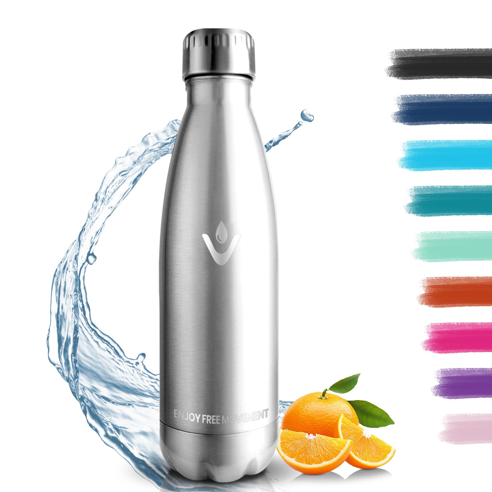 HoneyHolly Insulated 500 ml Stainless Steel Water Bottle, Keeps Drinks Cold for 24 Hours & Hot for 12 Hours, Leak-Free & BPA-Free, Perfect for Gym, School, Cycling, Work