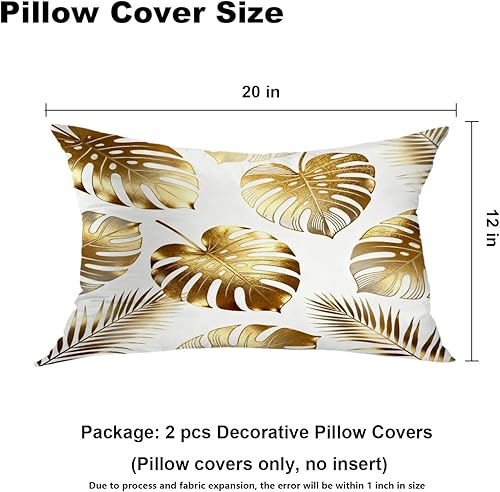 Miniatura 5 de Batmerry Fundas de almohada decorativas con hojas tropicales, diseño de hojas de palmera de Monstera, funda de almohada de doble cara para sofá,