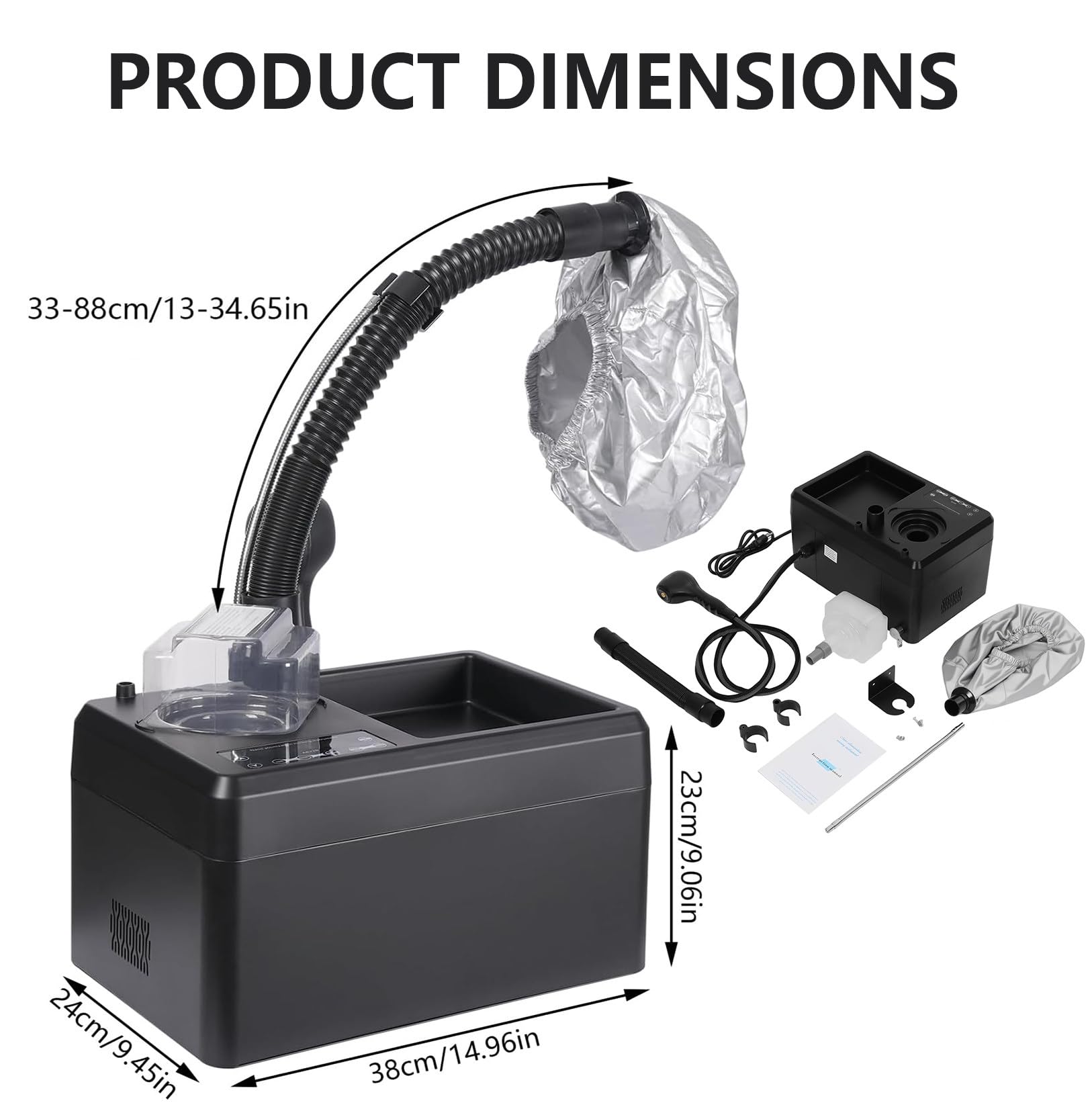 Vaporizzatore Nano per Capelli, Pistola a Vapore Nano Multifunzionale da 1750 W, Irroratore per Capelli con Ioni Negativi Luce Blu, Dispositivo per Saloni Spa per la Riparazione dei Capelli