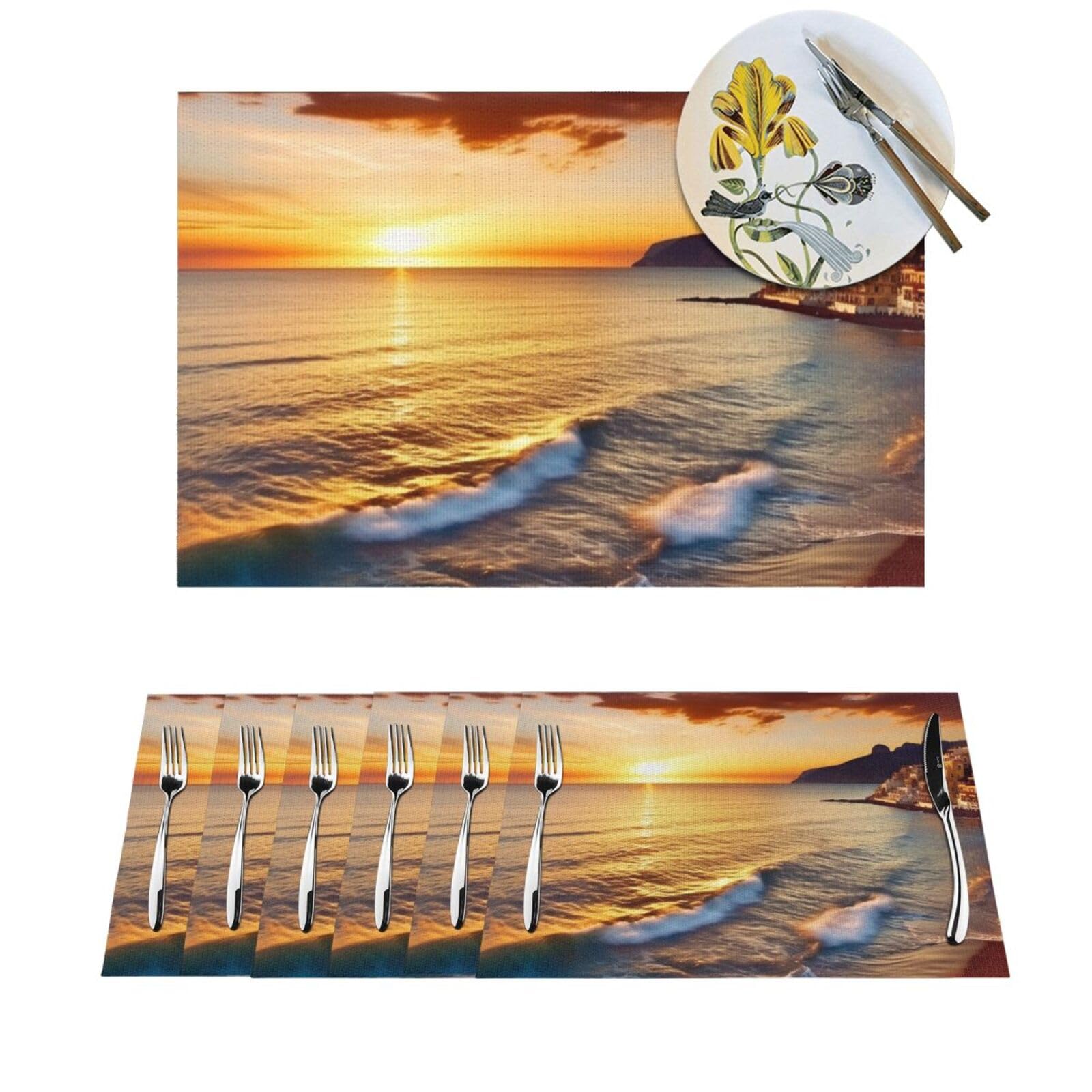 Sets de table tissés PVC antidérapants résistants à la chaleur