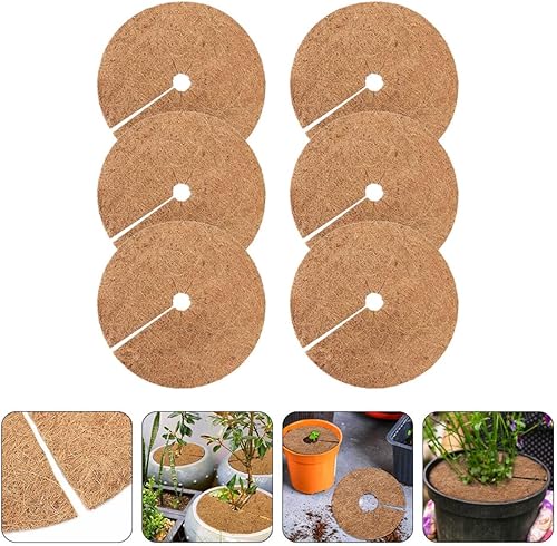 Miniatura 8 de Happyyami 12 Pcs Flower Pot Coir Mat Cypress Mulch Coir Mulch Ring Mat Fiber Mulch Bedding Sets Vegetable Plants