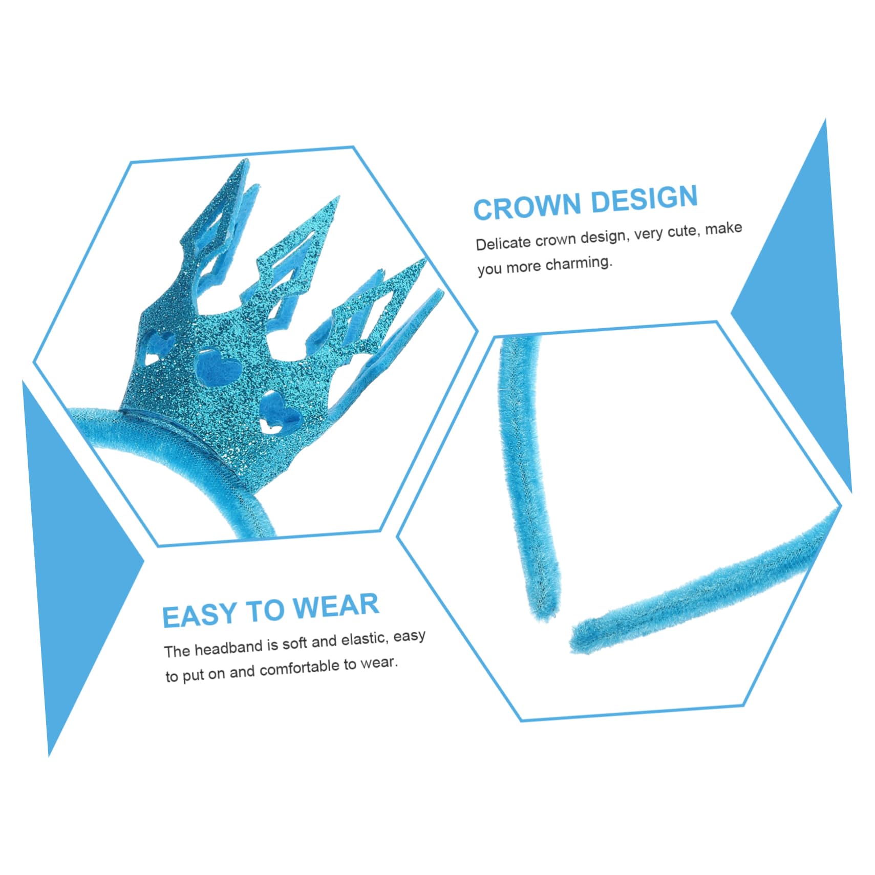 Couronne Décorative Bleu, 1 Pièce, Accessoire Léger pour Fête et Cosplay