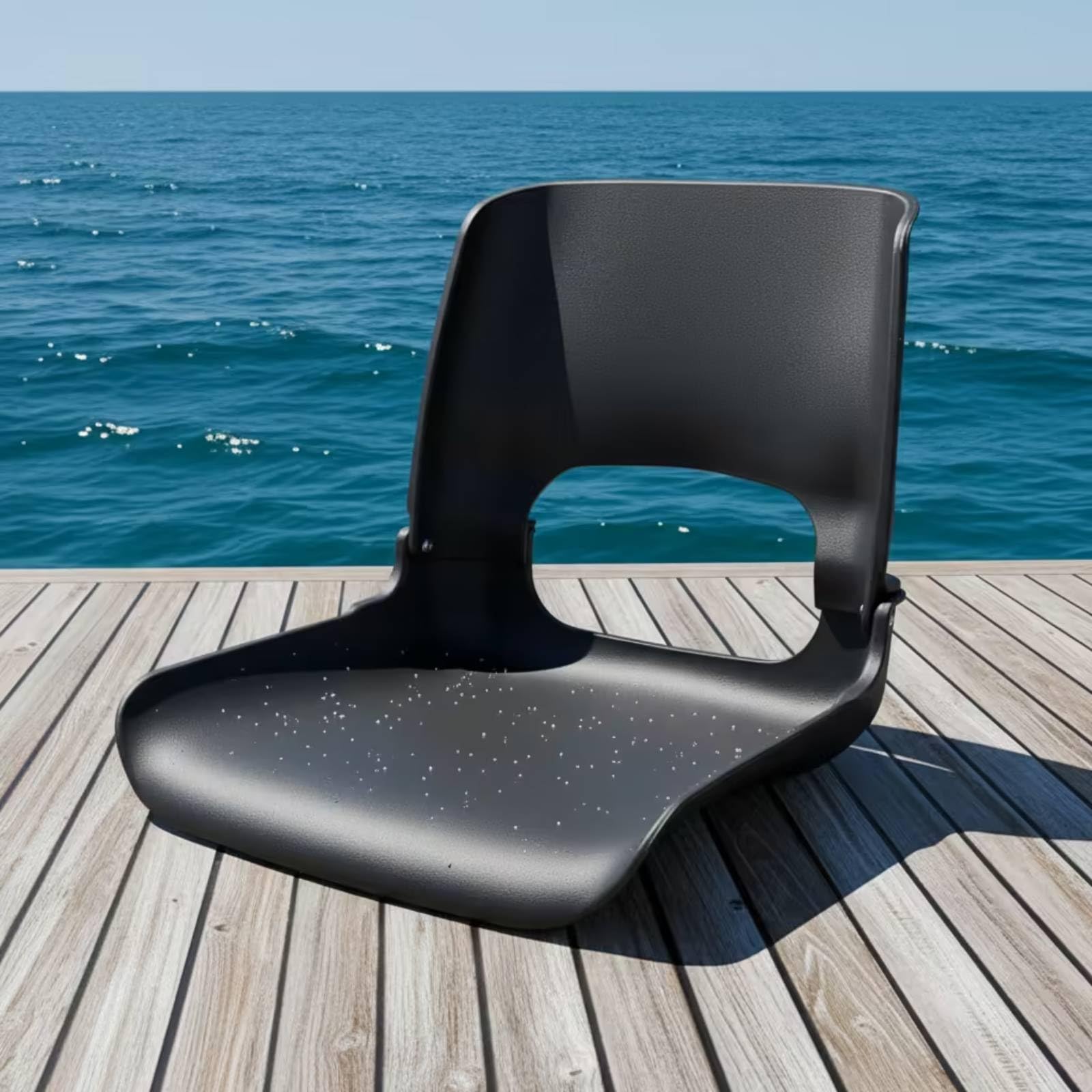 Sedile da Barca con Schienale Stabile Seggiolino Nautico con Schienale Confortevole Sedia per Yacht, Pesca, Grigio, PB-002 Sedia Da Pescatore Grigia