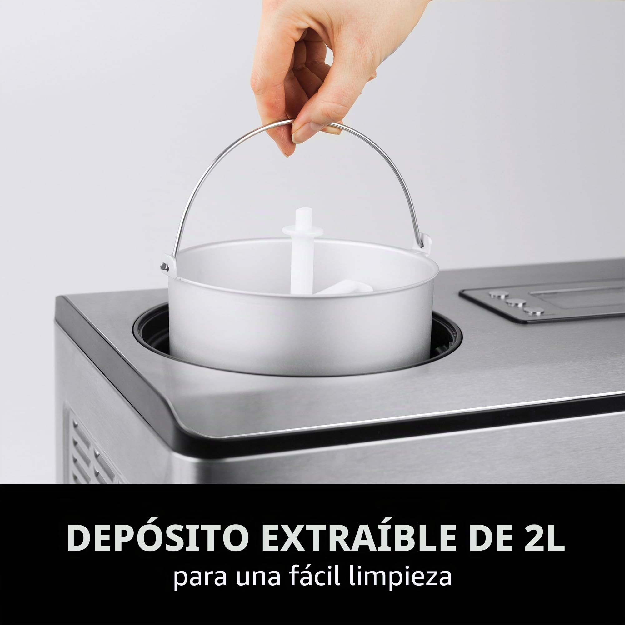 CASO Ice Creamer – 2 en 1 Design Heladera y máquina de yogur con tecnología de compresor, sin necesidad de enfriamiento previo, produce hasta 2 litros de helado, helado o yogur
