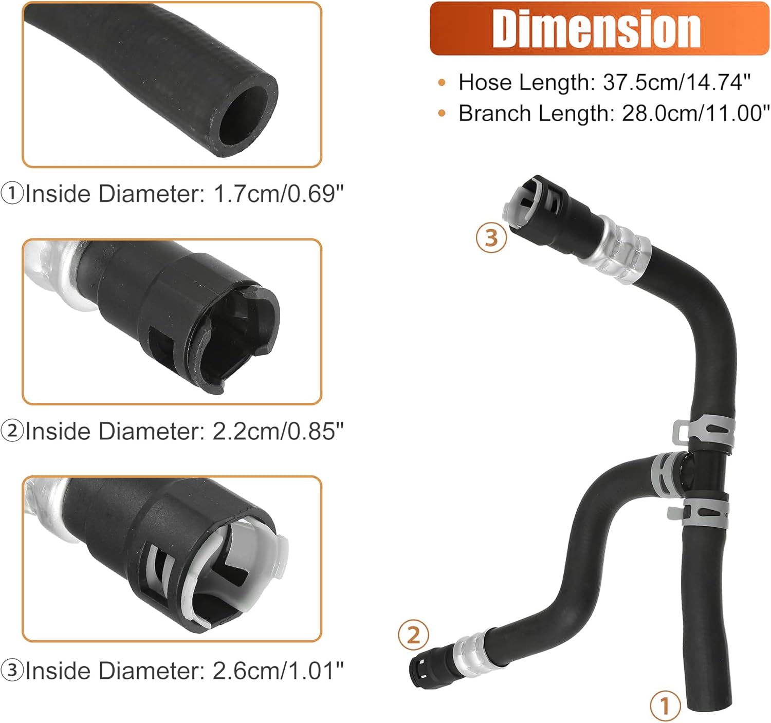Car Engine Heater Inlet Hose Assembly for Buick Enclave for Chevrolet Traverse for GMC Acadia for Saturn Outlook 2007-2017 Heater Supply Hose Replace 626-556 20765678 heater hose silicone pipe