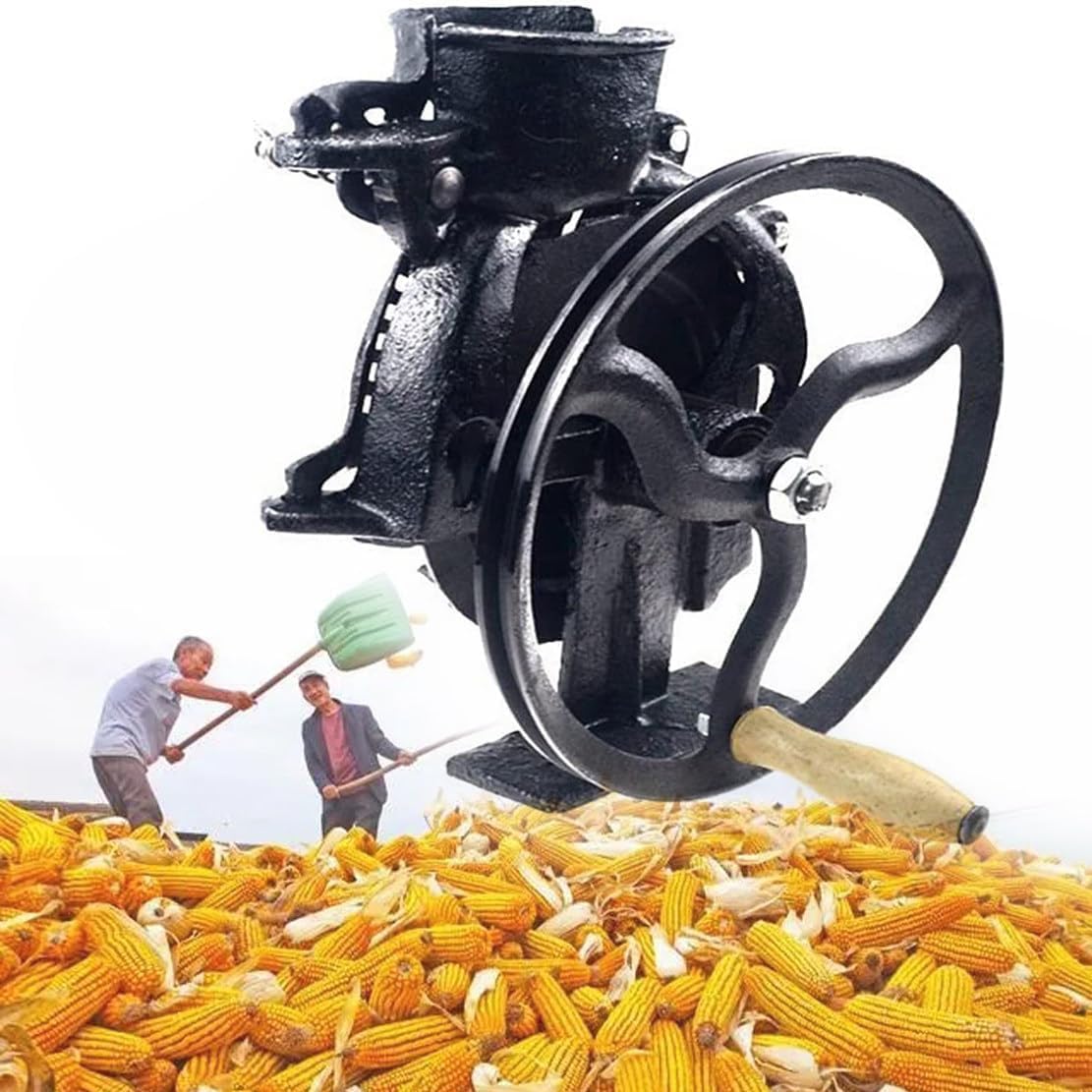 Heavy Duty Manual Corn Thresher 40-60kg/h Corn Sheller with Wooden Handle, 98% Threshing Rate, Efficient Corn Stripping Tool for Home and Agricultural Use(Color:A)