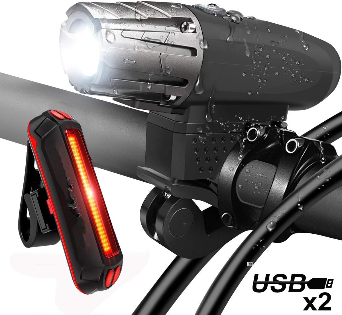 set di luci per biciclette