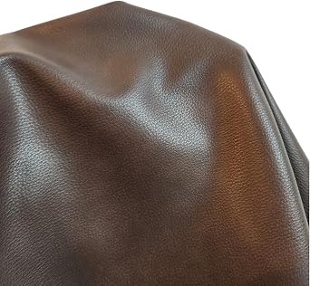 NAT Leathers | Cacao Brown Pebblegrain 2 Tone Fenice Soft Faux Vegan Leather PU Peta Approved Vegan | 1 Yard Cut by Yard | Synthetic Pleather 0.9 mm Smooth Upholstery | 36"x54"