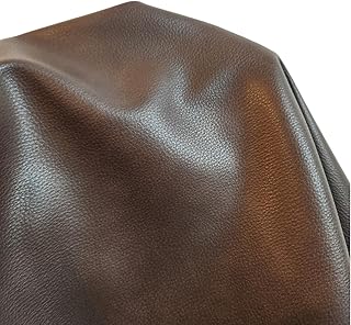 Cacao Brown Pebblegrain Soft Faux Leather Fabric Sheet PU (Peta Approved Vegan) | 3 Yards (108 x 54 inch) Cut by The Yard | Synthetic Pleather Vinyl 0.9mm Nappa Upholstery | 108"x54"