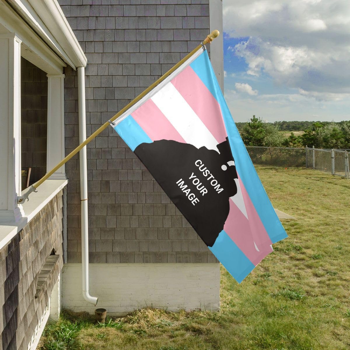 Custom Transgender Flag 2x3 FT, Personalized Photo Flag Design Your Own Image for Indoor Outdoor Decoration