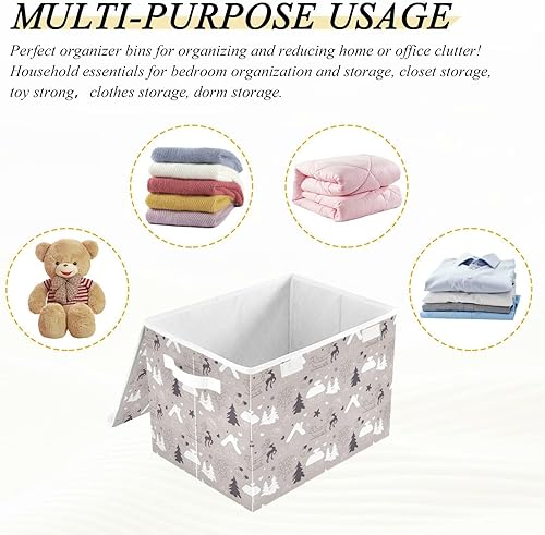 Miniatura 6 de Christmas Winter Storage Container With Lid Stackable Closet Organizer Bags For Clothes for Toy Storage Office Basket
