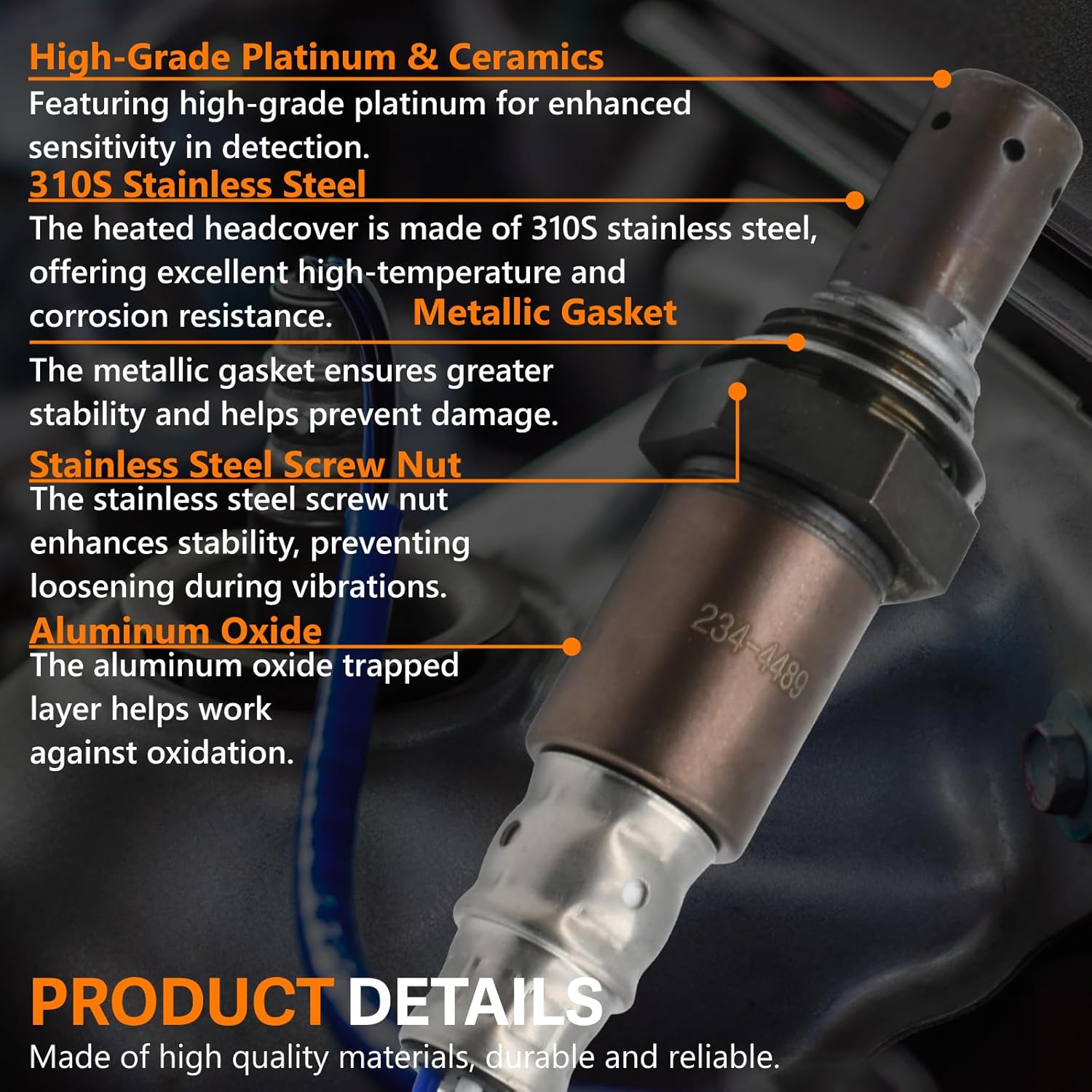 Outlet O2 Oxygen Sensor - Compatible with 2011-2019 Ford Explorer Edge Flex Taurus for Lincoln MKZ,MKS,MKT,for Mercury Milan Downstream Replace#234-4489