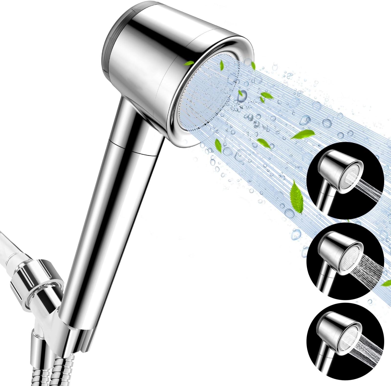 Luxsego Filtered Shower Head with Handheld, High Pressure 3 Spray Modes Showerhead Set Built-in Calcium Sulfite, Water Softener Shower with Filter Beads for Hard Water Remove Chlorine, Chrome-plated