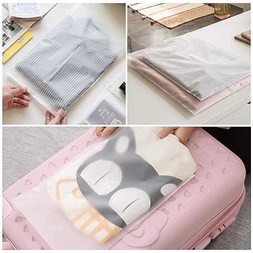 Miniatura 6 de Bolsas de embalaje de ropa para envío, 150 bolsas de plástico transparente con cremallera esmerilada para ropa de camisa, bolsas resellables de