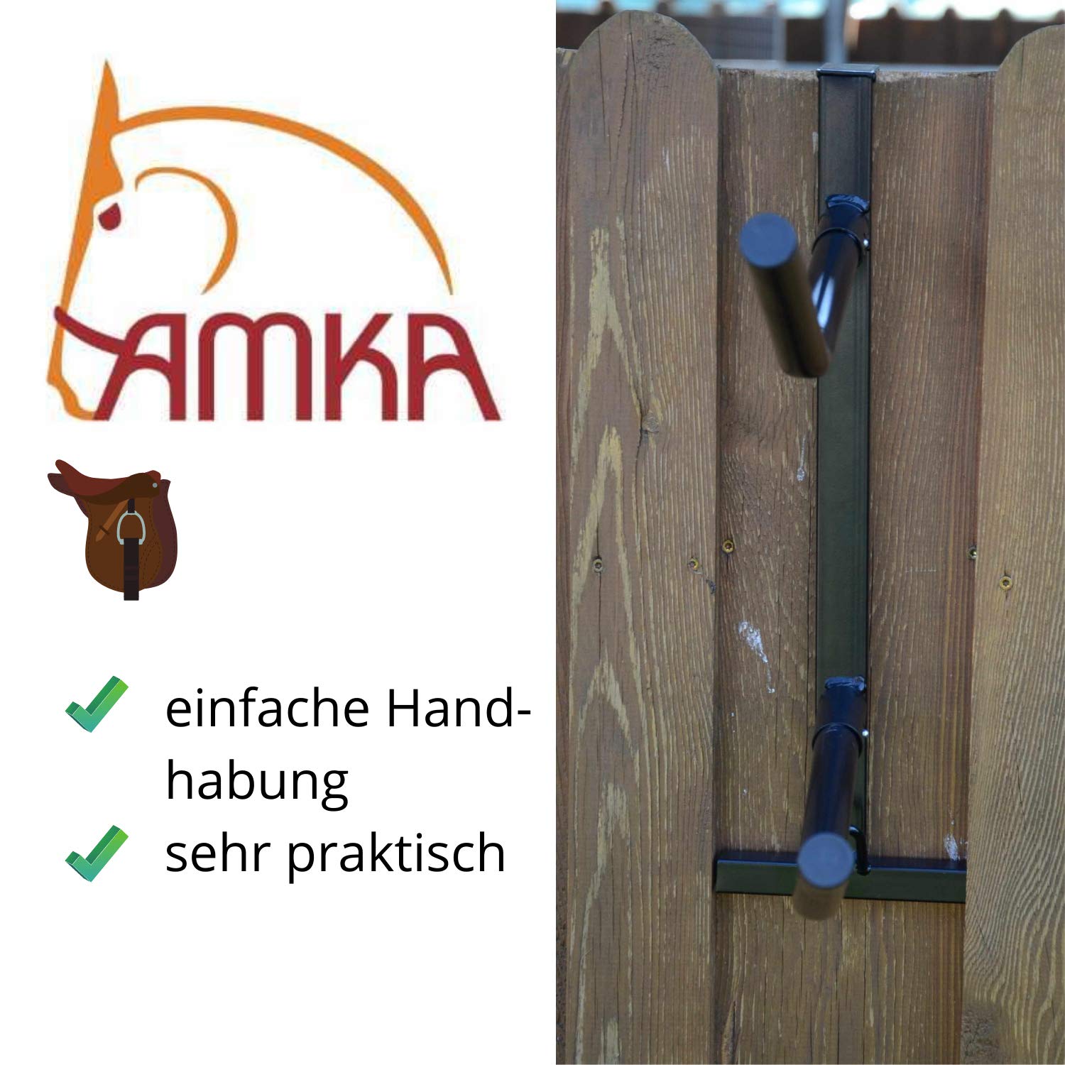 AMKA Sattelhalter abnehmbar mit 2 Armen, mobiler Sattelhalter