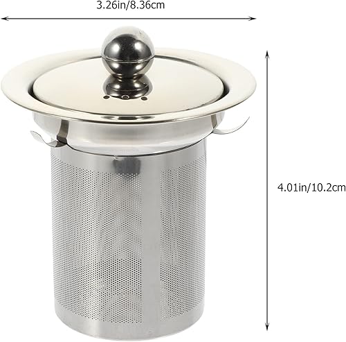 Miniatura 5 de Colador de malla de acero inoxidable, infusores de té sueltos, filtro de hojas de té con tapa, tetera de metal más empinada, infusores de hojas