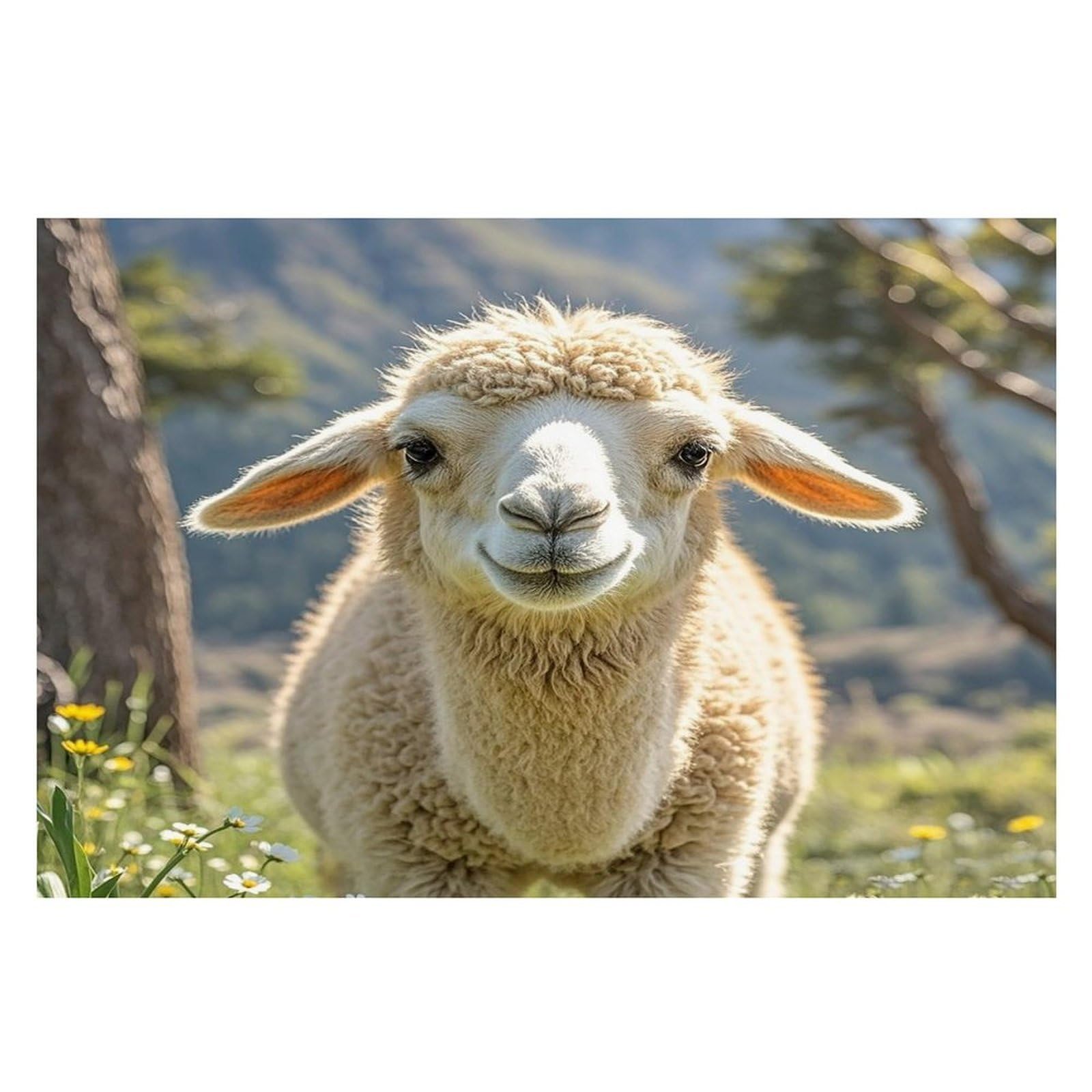 Lamb Placemats Flax Place Mats for Dining Table Rectangle Non-Slip Table Mats Heat Resistant Washable Placemat for Kitchen Home Decor Party Outdoor 12" X 18"