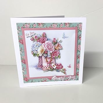 Katy Sue Designs Floral Collection 3D Die-Cut Decoupage Sheets for Card Making. A Pack of 12 Sheets of Floral-Themed Die Cuts for Card Making Supplies or Scrapbooking